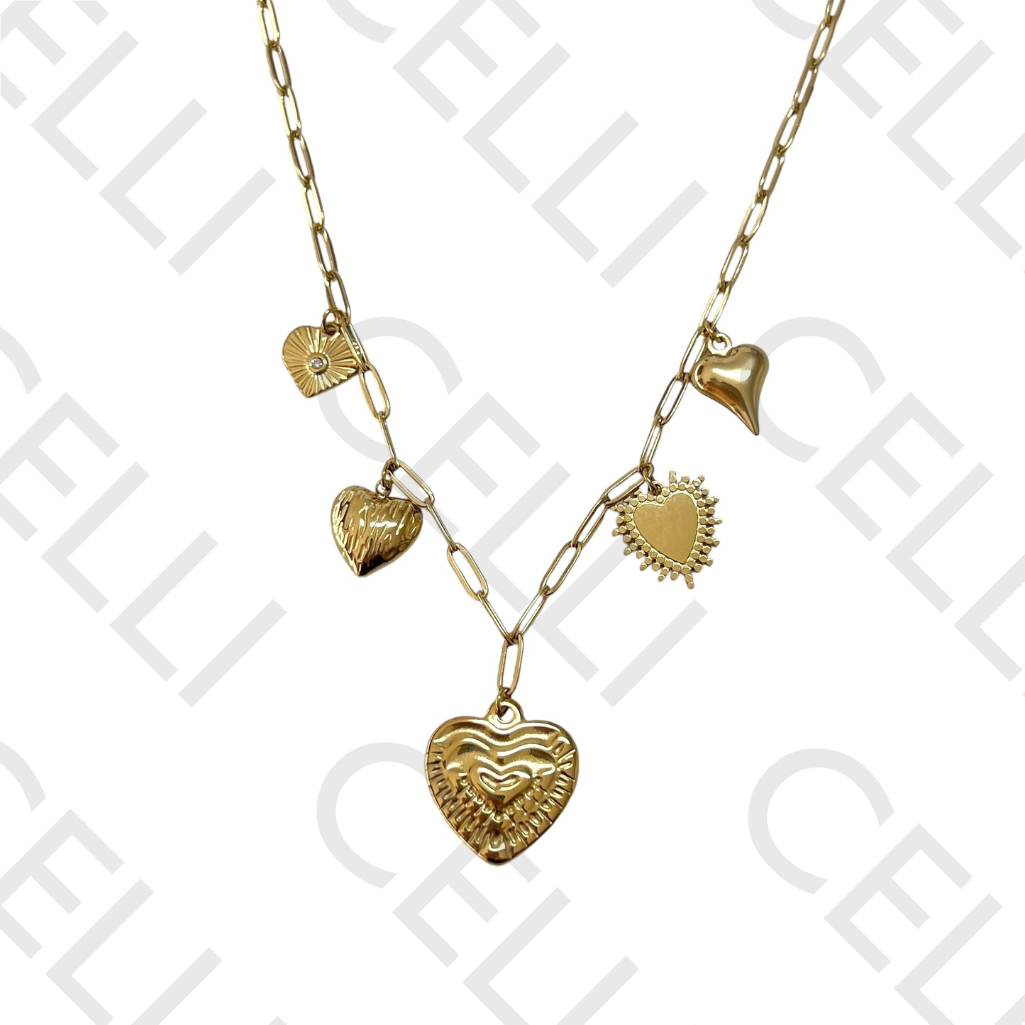 Steel Necklace - Hearts
