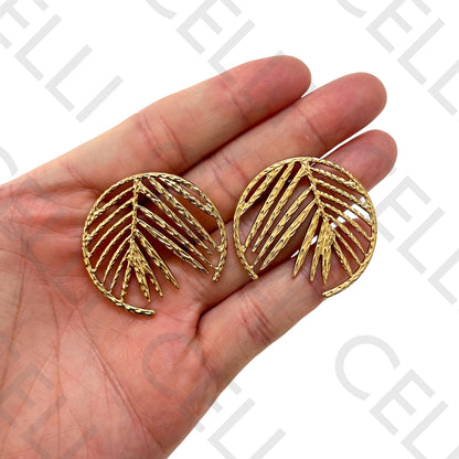 Steel Earring - Round Leaf