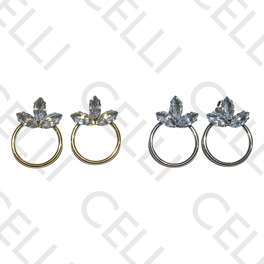 不锈钢耳环 - 闪亮的叶子