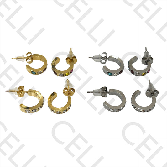 不锈钢耳环 - 亮面