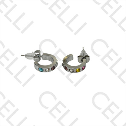 钢制耳环圈 - 闪亮装饰