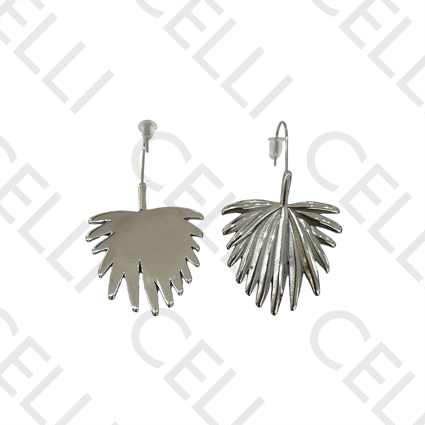 钢制耳环 - 叶子