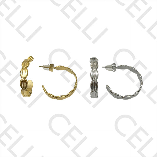 钢制耳环圈 - 海螺壳