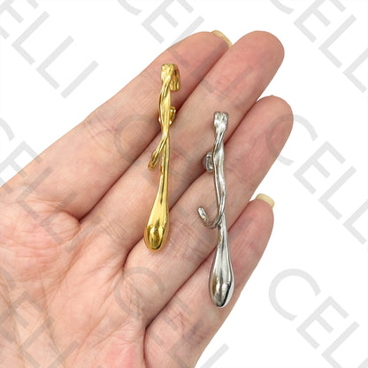 Steel Earring - Twisted Drop