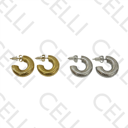 钢制耳环 - 条纹细节