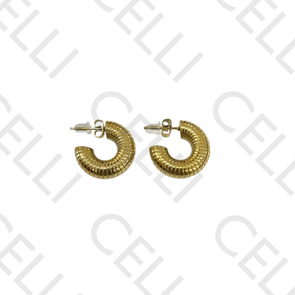 钢制耳环 - 条纹细节