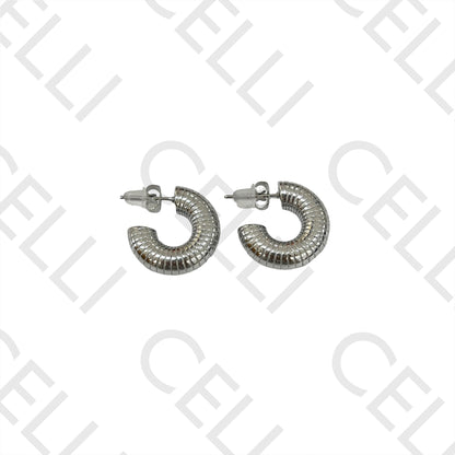 钢制耳环 - 条纹细节