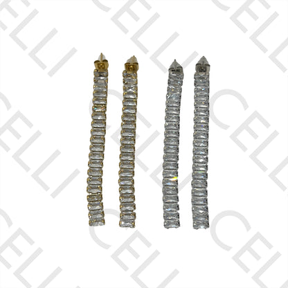 钢制耳环 - 闪耀锆石