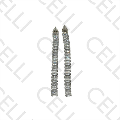 钢制耳环 - 闪耀锆石