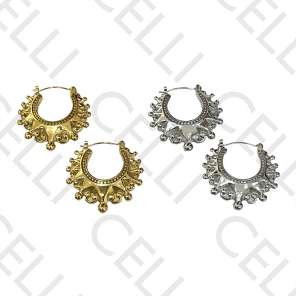 Steel Hoop Earring - detailed with beads