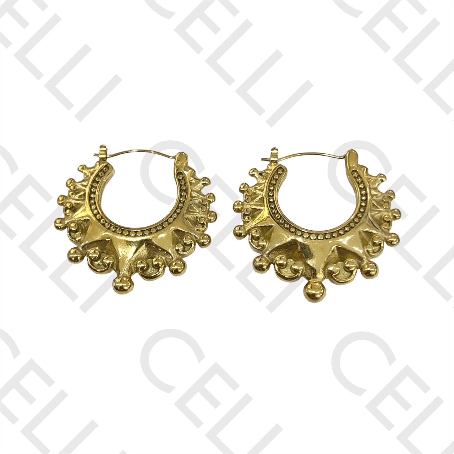 Steel Hoop Earring - detailed with beads