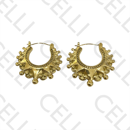 Steel Hoop Earring - detailed with beads