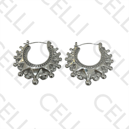 Steel Hoop Earring - detailed with beads