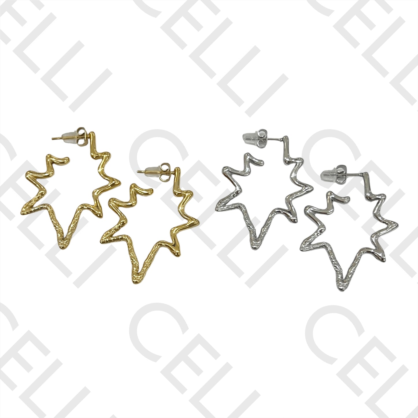 Steel Earring - Detailed Star