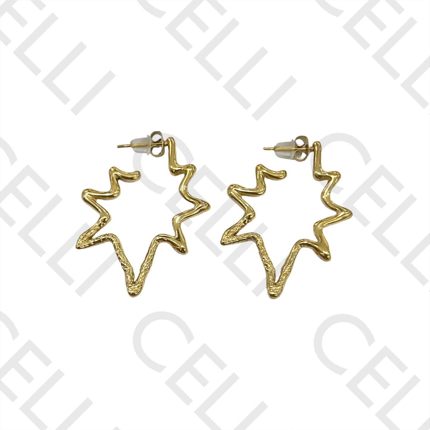 Steel Earring - Detailed Star