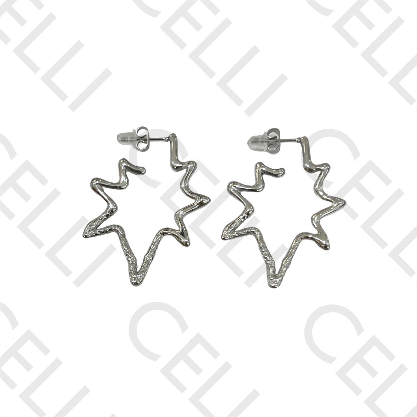 Steel Earring - Detailed Star