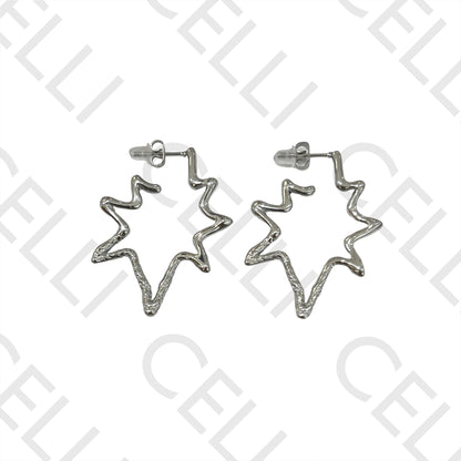 Steel Earring - Detailed Star