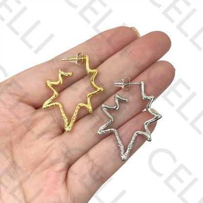Steel Earring - Detailed Star