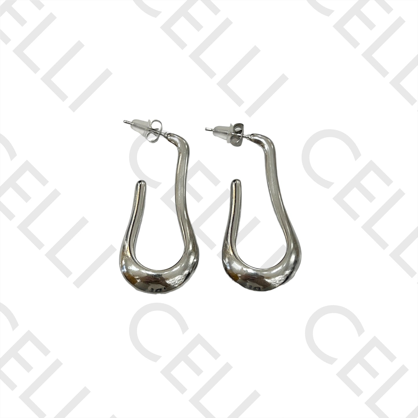 钢制耳环 - 水滴形