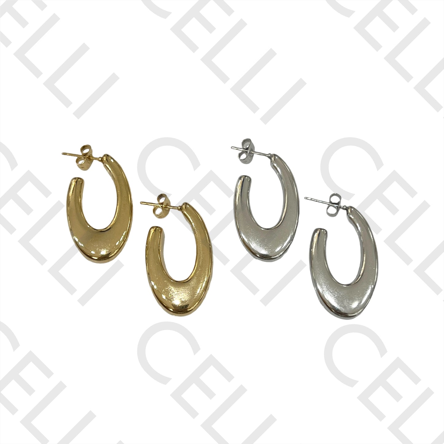Steel Earring - Oval