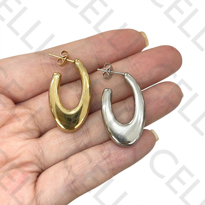 Steel Earring - Oval