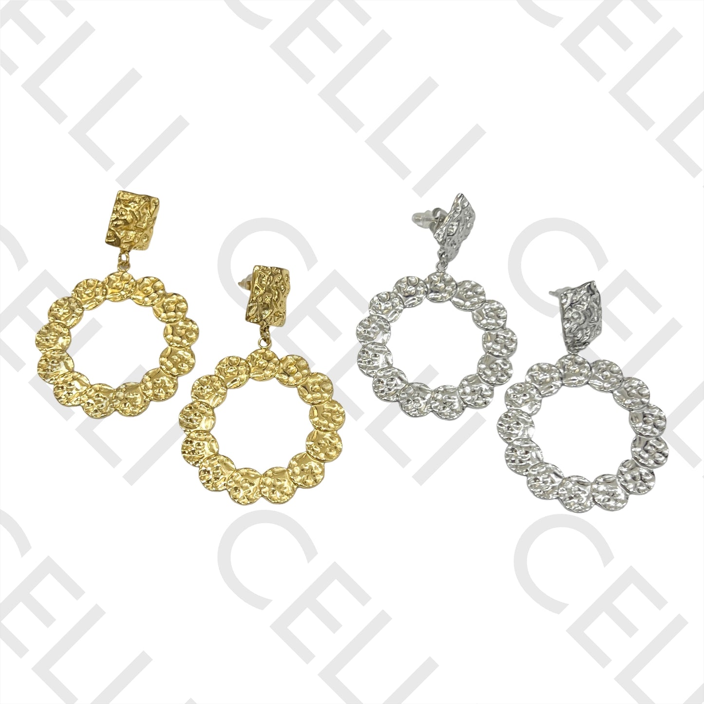 Steel Earring - Detailed Circles