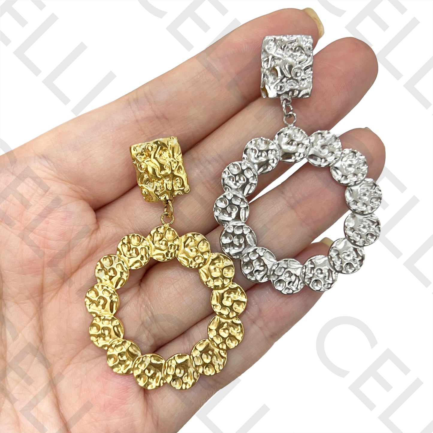 Steel Earring - Detailed Circles