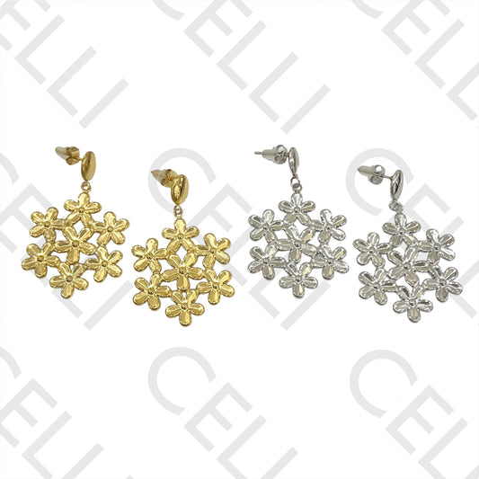 不锈钢耳环 - 花朵