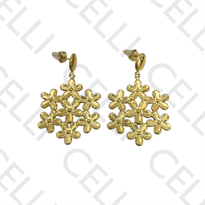 钢制耳环 - 花朵