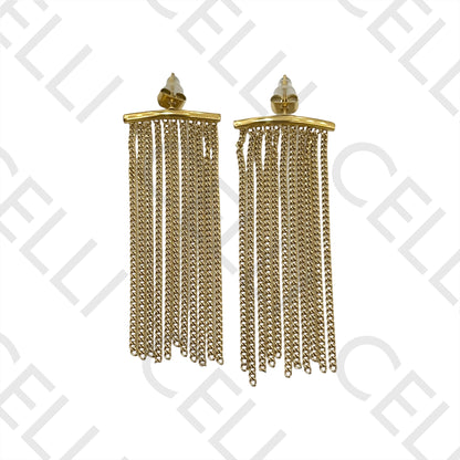 钢制耳环 - 带流苏