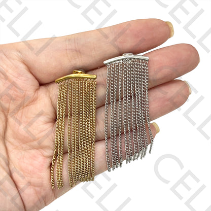 钢制耳环 - 带流苏