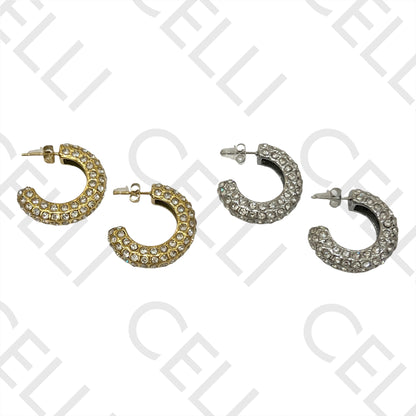 Brinco Argola de Aço - zirconias