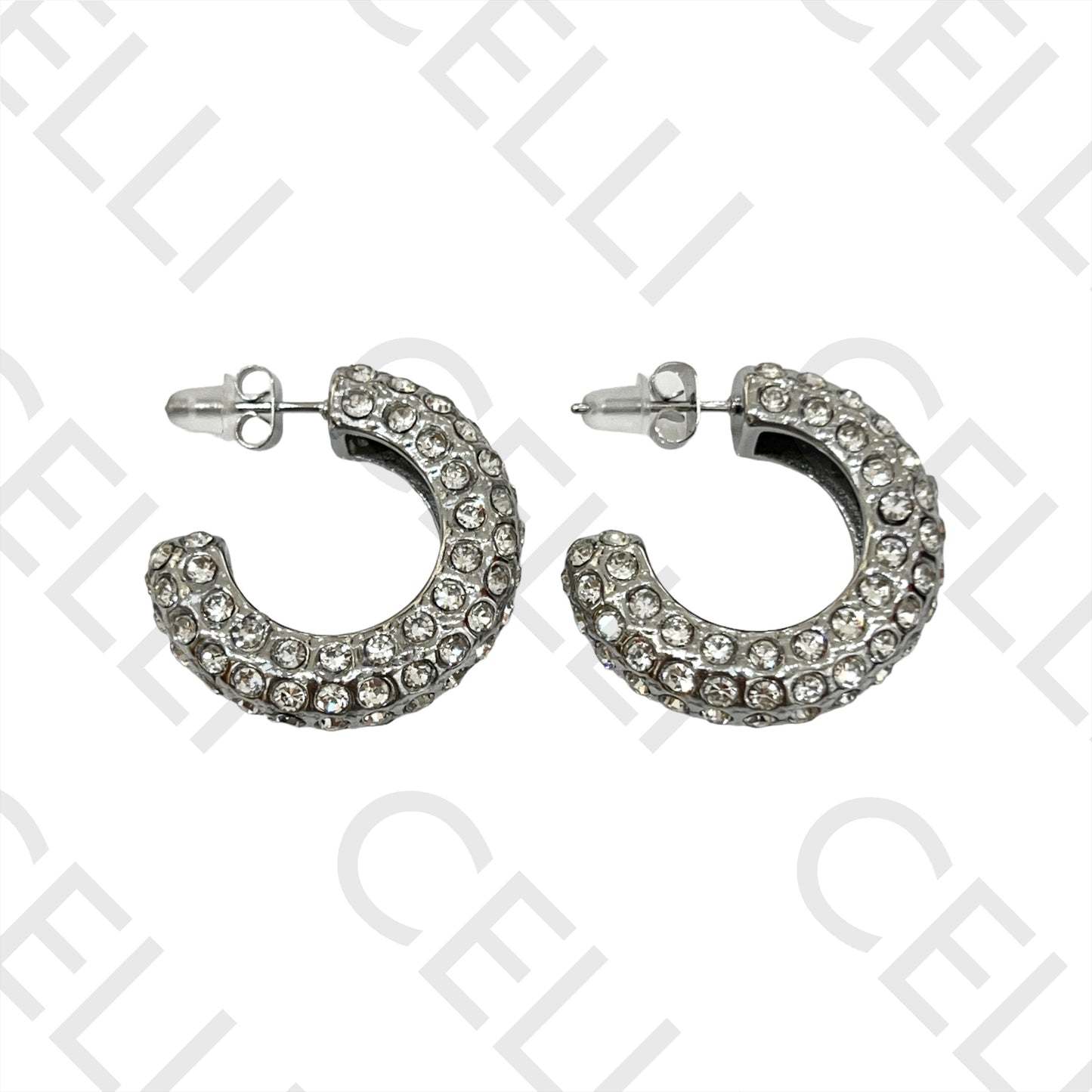 Brinco Argola de Aço - zirconias