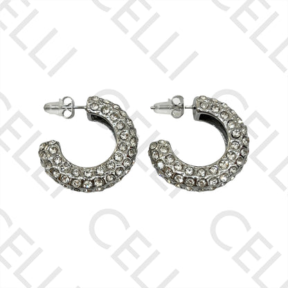 Brinco Argola de Aço - zirconias