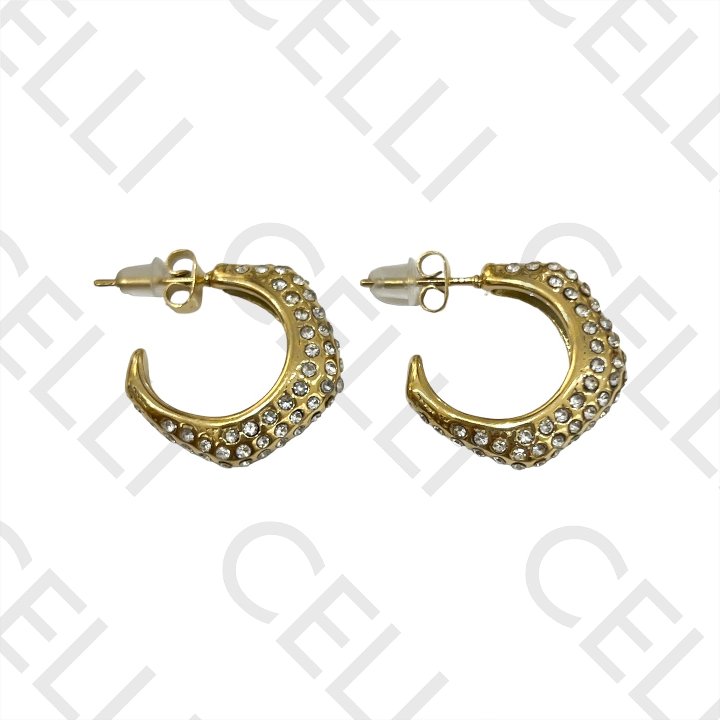 Steel Hoop Earring - Zirconias