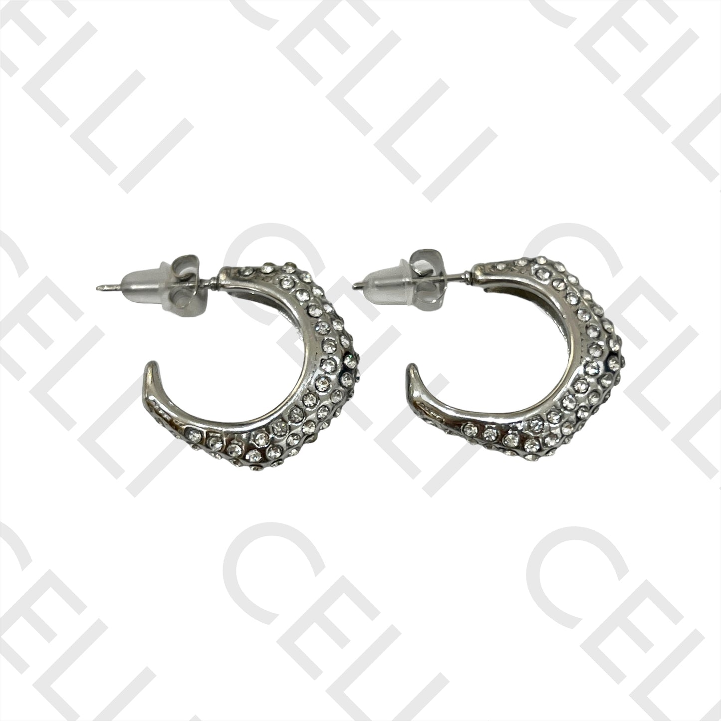Steel Hoop Earring - Zirconias
