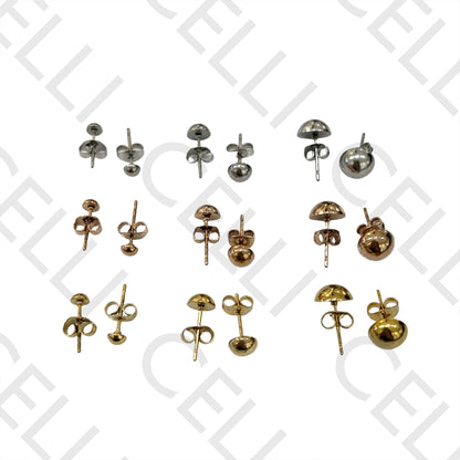 Conjunto de Brincos de Aço (3 pares) - bolas (metade)