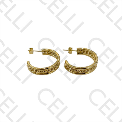 Twisted Steel Hoop Earrings
