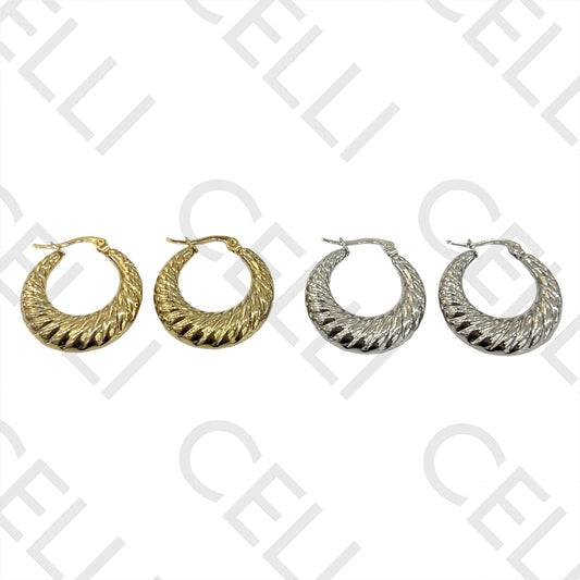 Brincos Argola de Aço - croissant