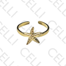 Cargar imagen en el visor de la galería, Anillo de acero - estrella de mar
