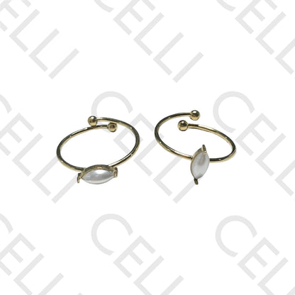 Steel Ring - Oval Pearl