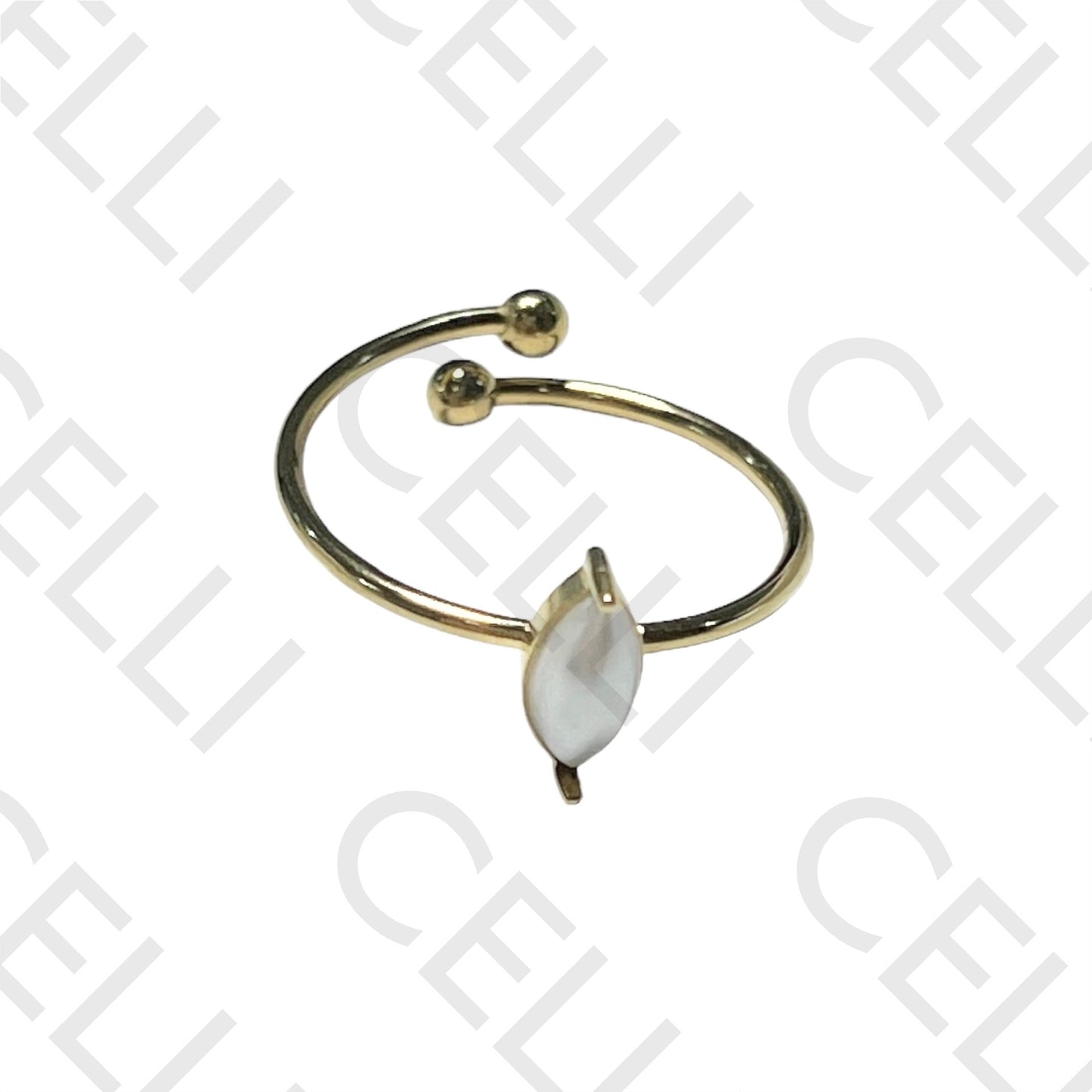 Steel Ring - Oval Pearl