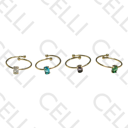 Steel Ring - Bright Colored Oval