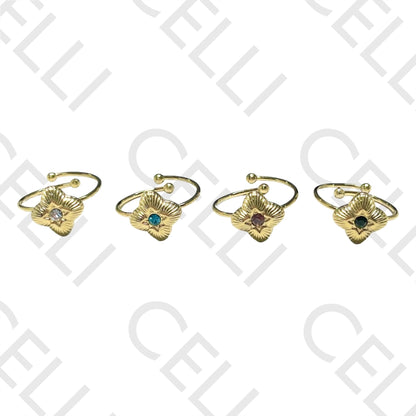 Steel Ring - Bright Colorful Clover