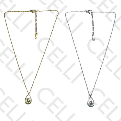 钢质项链 - 牛油果母贝