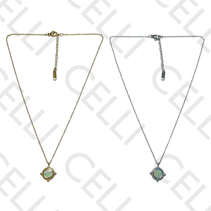 Steel necklace - mother-of-pearl