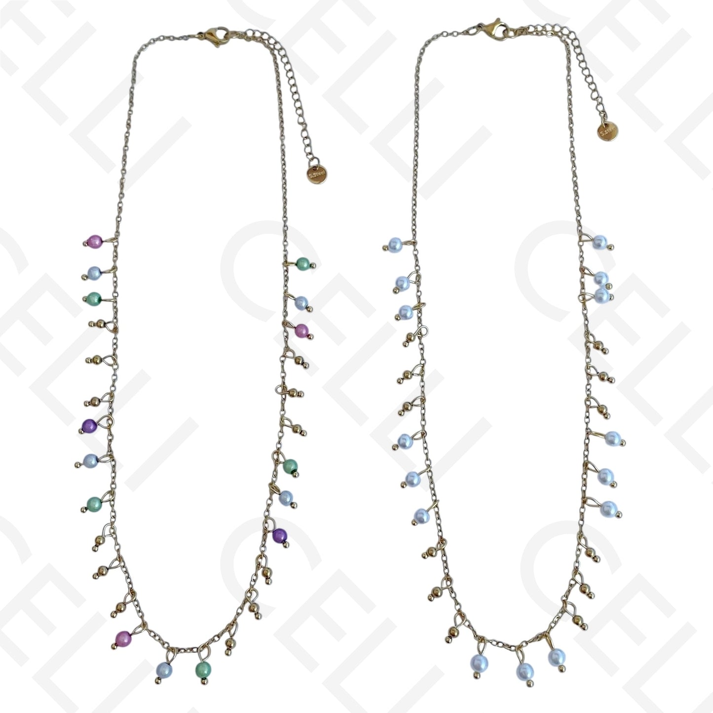 钢制项链 - 珍珠