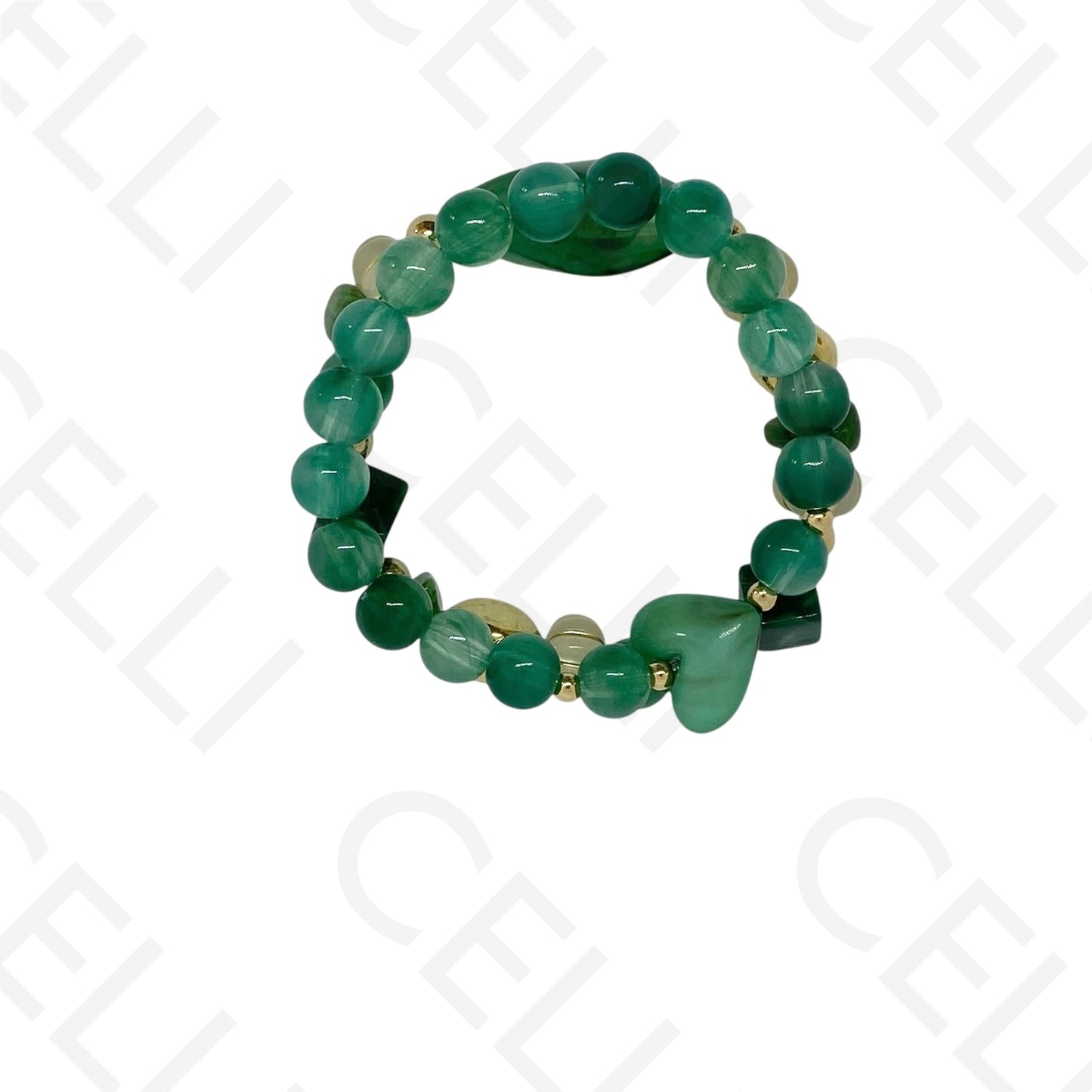 Pulseira de Moda Elástica- Resina (conjunto de 2)