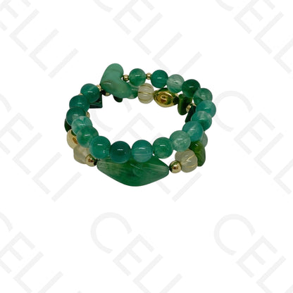 Pulseira de Moda Elástica- Resina (conjunto de 2)