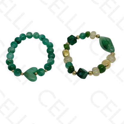 Pulseira de Moda Elástica- Resina (conjunto de 2)